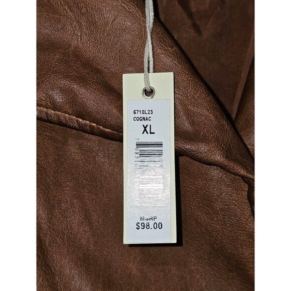 NWT Max Studio Women's Camel/Brown Faux Leather Jacket Size XL 089 - Picture 5 of 13